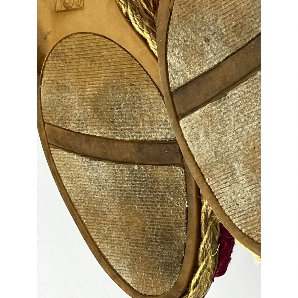 Cottagecore Chaps Shoes Sz 7.5 Espadrille‎ Pink Wedge Prairie Fairycore